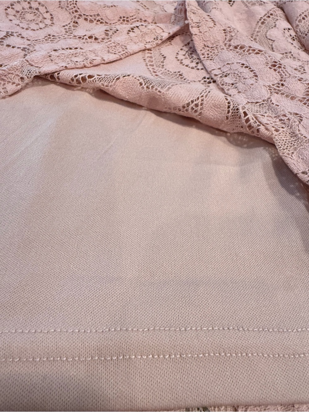 Ultra Pink blush pink lace ruffle cottage prairie western long sleeve top M - Picture 5 of 13